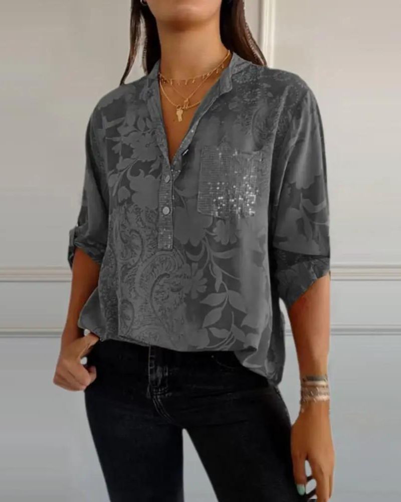 Bente | Bluse med blomsterprint og lommer