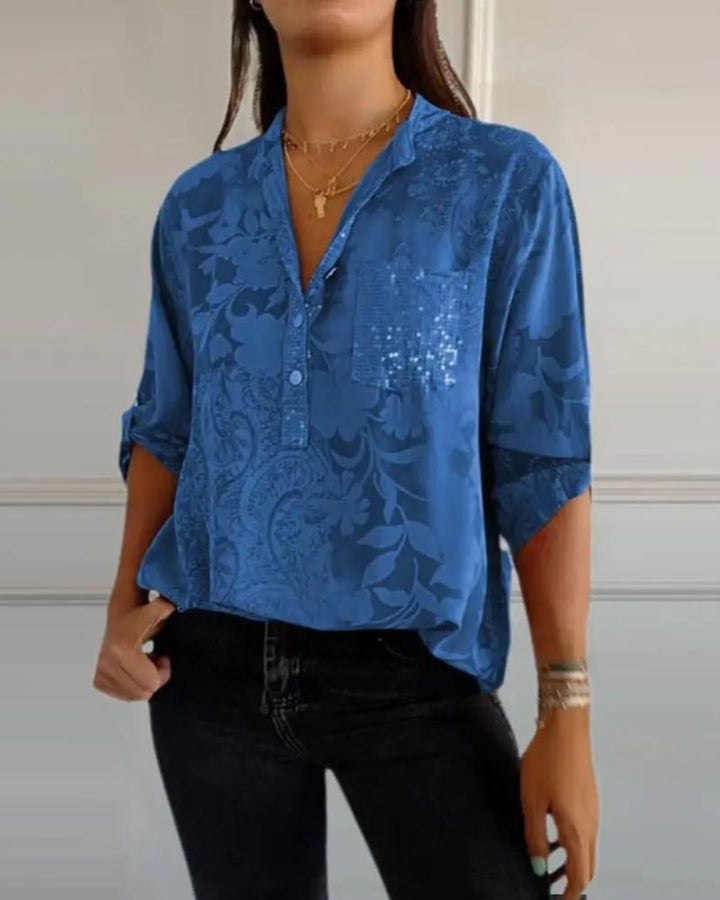 Bente | Bluse med blomsterprint og lommer