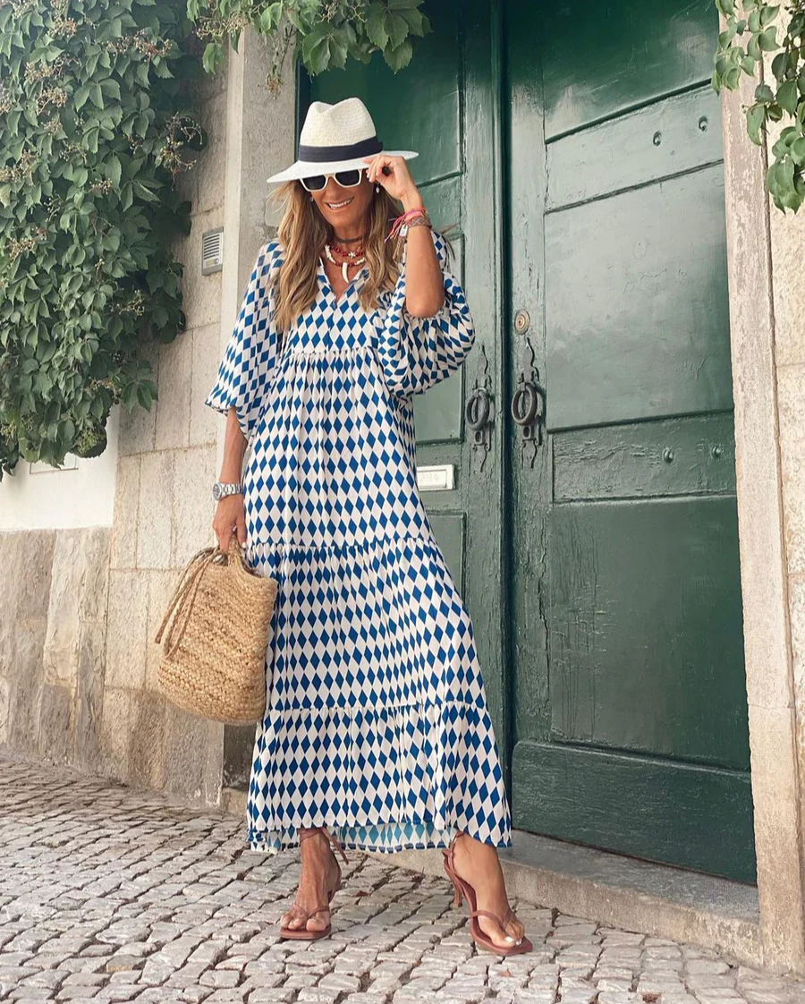Elin™ | Boheme Bomuld Maxi Kjole