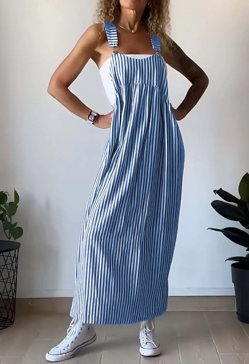 Camille | Afslappet Stribet Jumpsuit