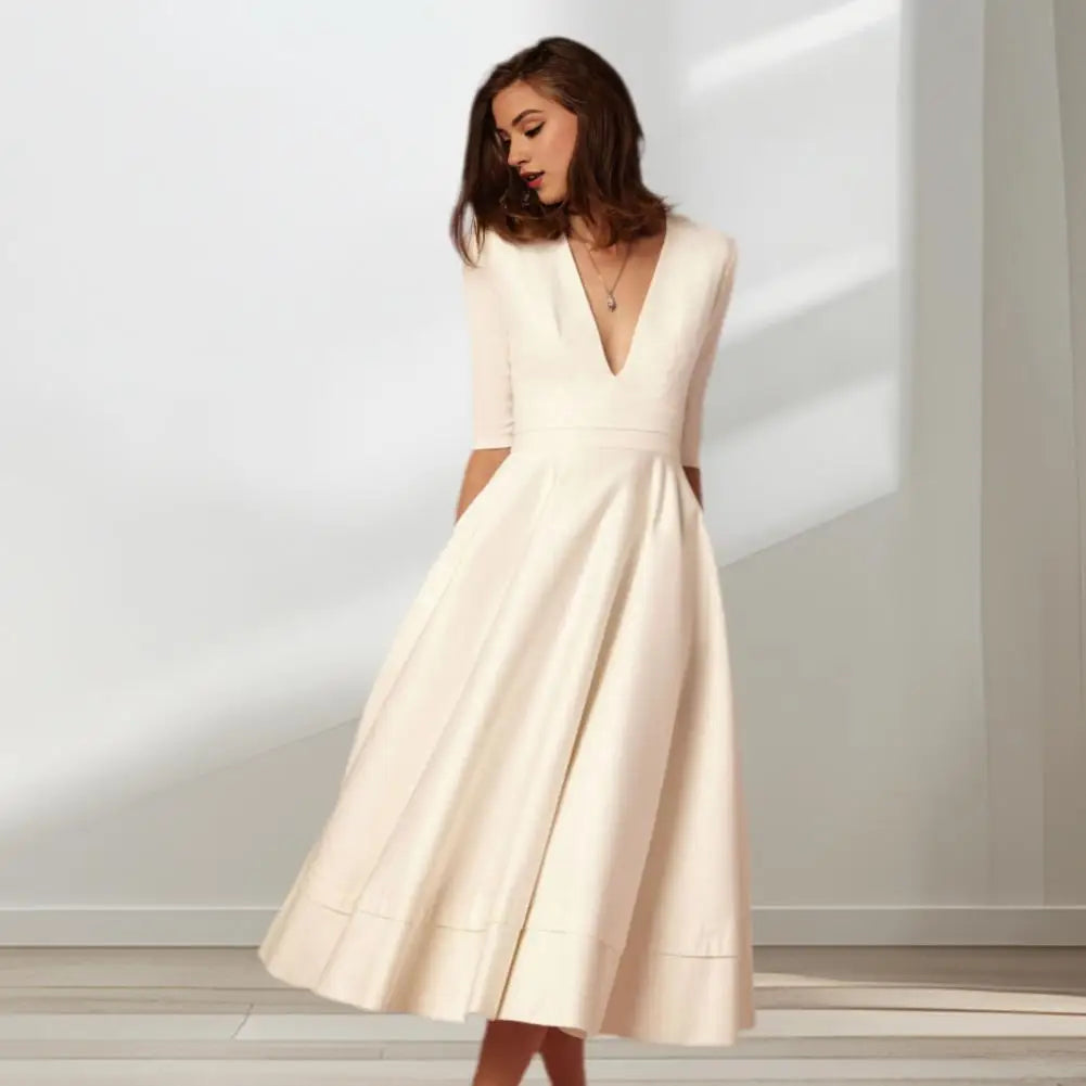 Rebekka | Feminin Midi-Kjole