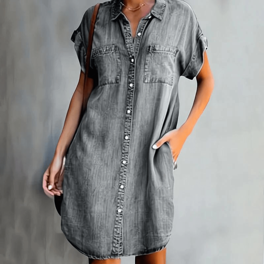 Martina | Kortærmet denimkjole
