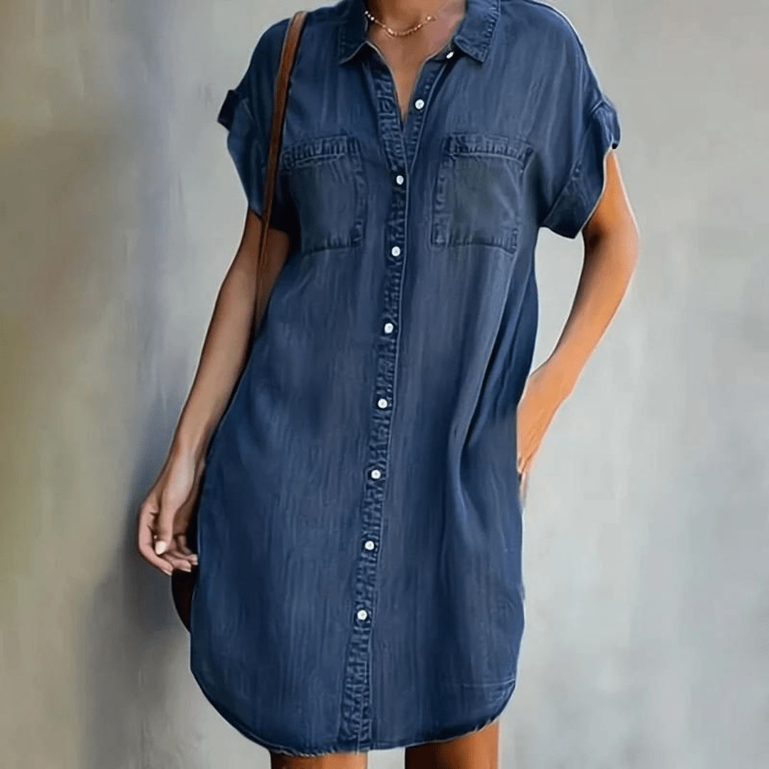 Martina | Kortærmet denimkjole