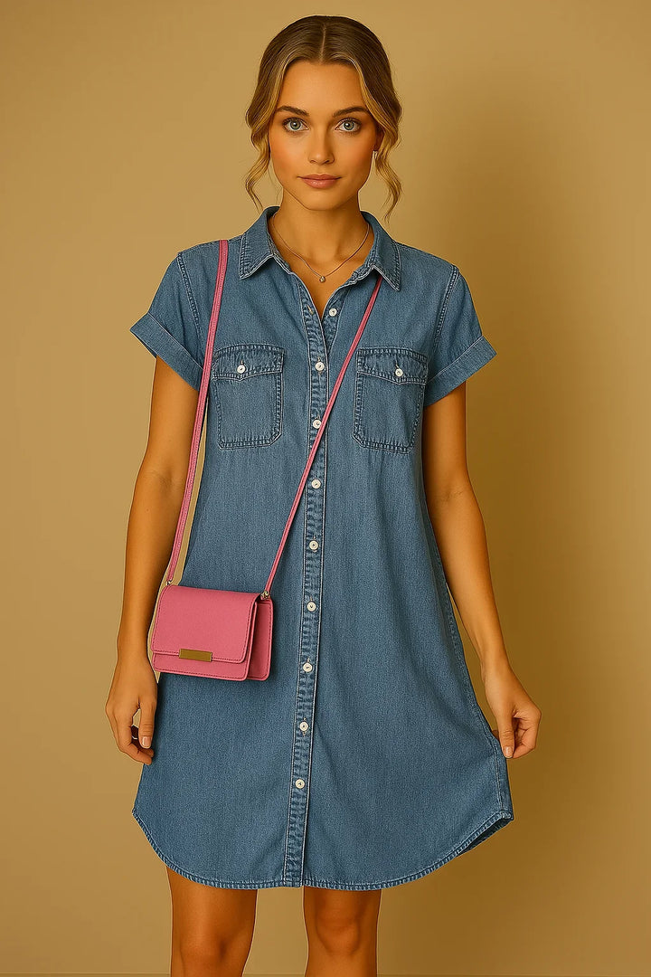 Martina | Kortærmet denimkjole