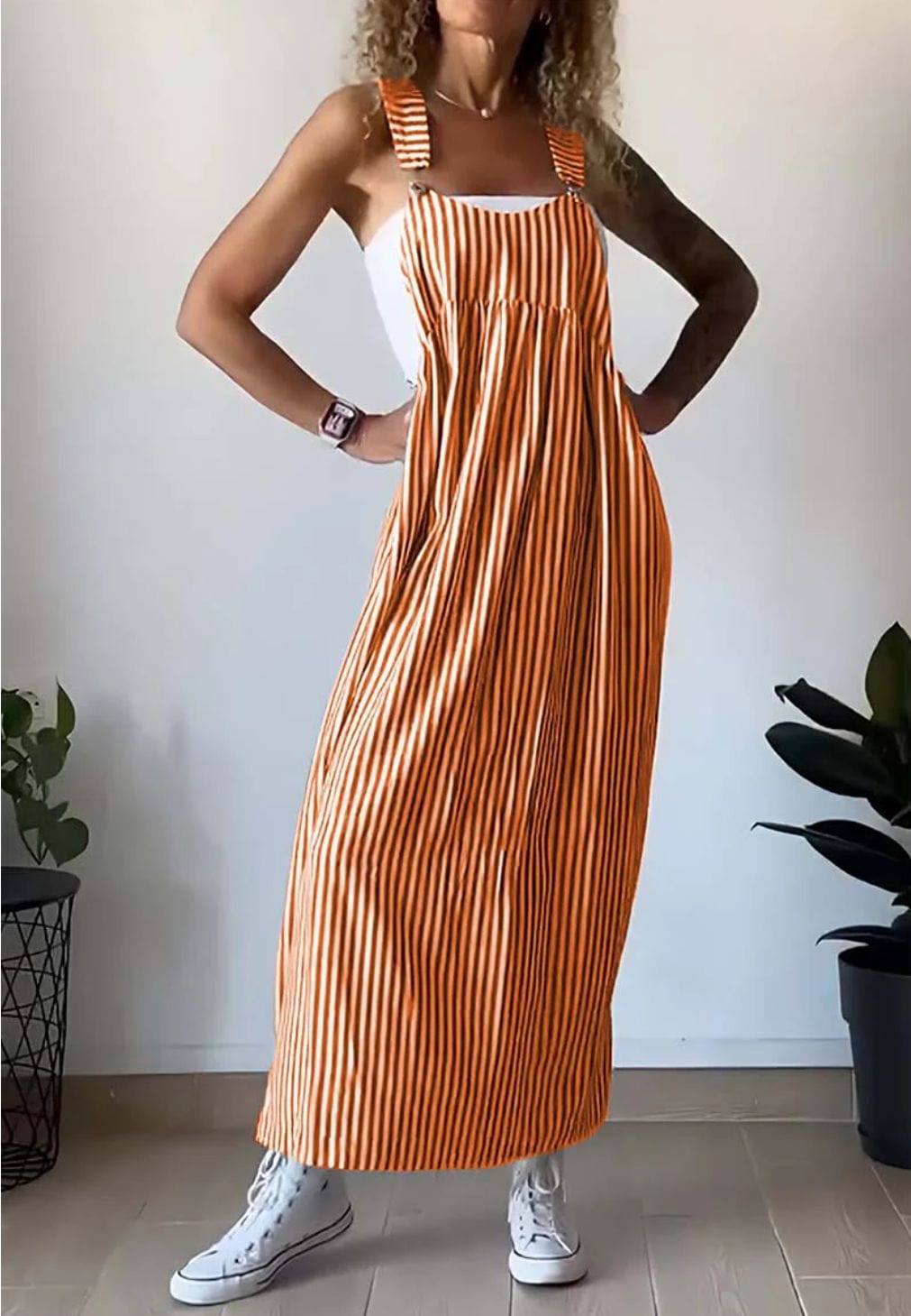 Camille | Afslappet Stribet Jumpsuit